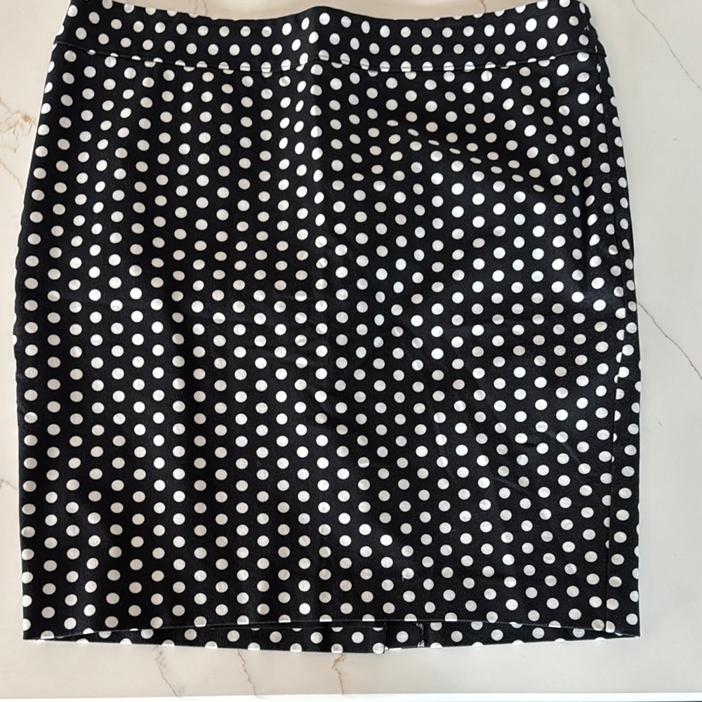 LOFT Polka Dot Black and White Skirt